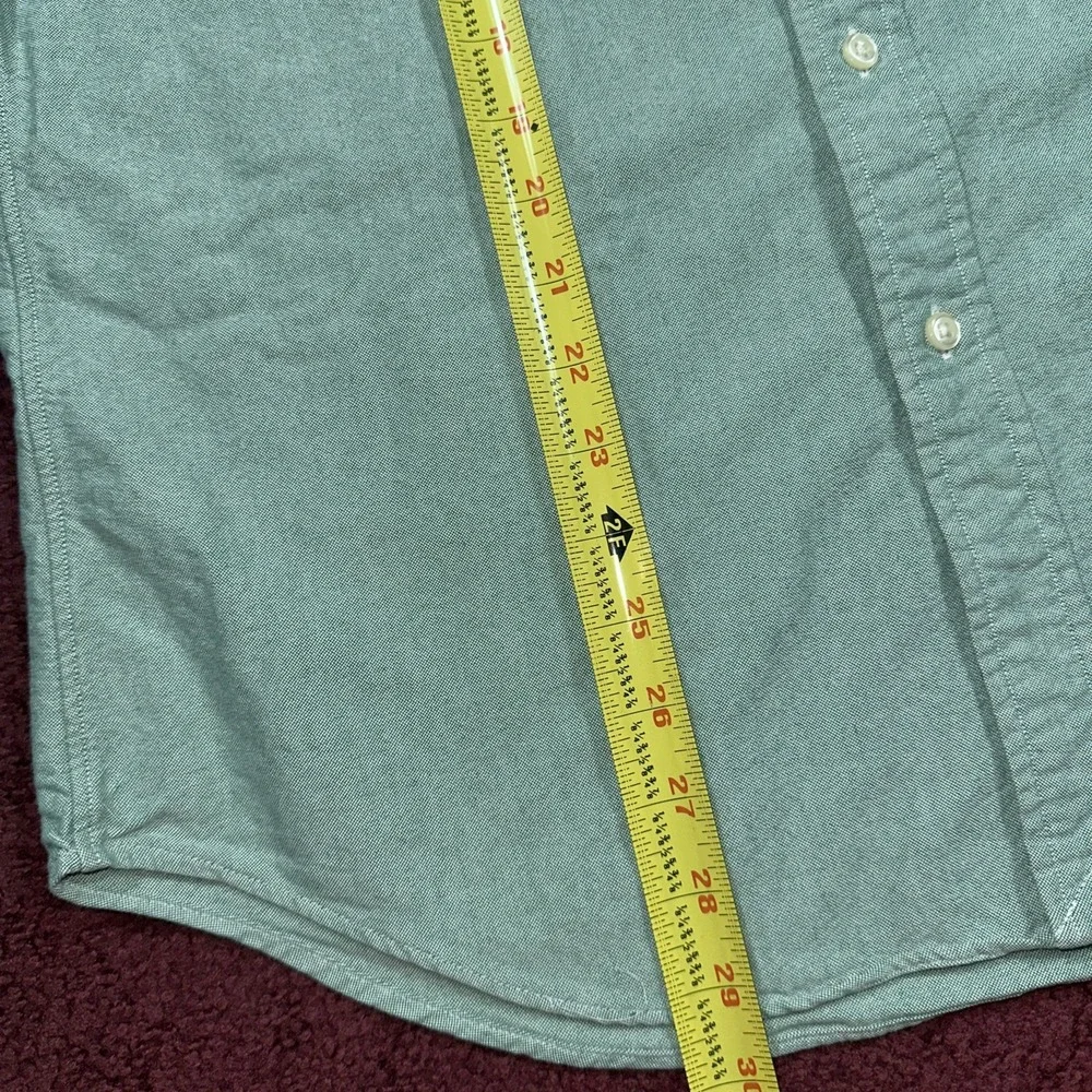 Ralph Lauren Shirt Mens M Classic Green Oxford OCBD Flesh Pony Long Sleeve